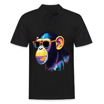 Chimpanzé Art Oeuvre Pop Art Chimpanzés - Polo Homme - noir - Devant - Kai (181cm)