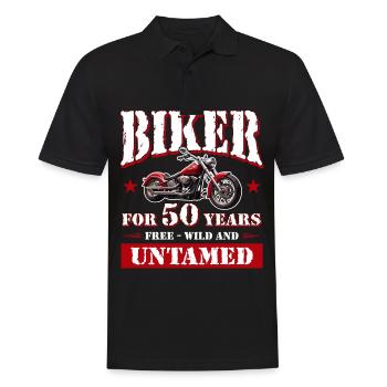 50 Anniversaire 1975 Moto Moto - Polo Homme - noir - Devant - Kai (181cm)