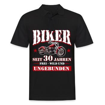 30 Birthday 1995 Motorcyclist Motorcycle - Men's Polo Shirt - black - Front - Kai (181cm)