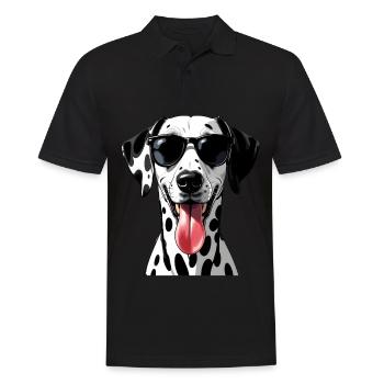 Dalmatien chien motif animal drôle dalmatien - Polo Homme - noir - Devant - Kai (181cm)