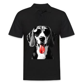 Beagle Dog Animal Motif Funny Dogs - Men's Polo Shirt - black - Front - Kai (181cm)