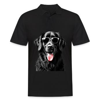 Newfoundland Dog Animal Motif Funny Dogs - Men's Polo Shirt - black - Front - Kai (181cm)