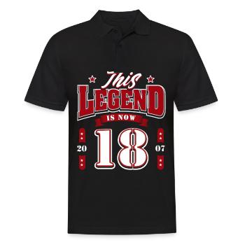 18th Birthday 2007 Legend 18 Year Old - Men's Polo Shirt - black - Front - Kai (181cm)