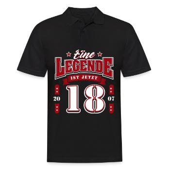 18th Birthday 2007 Legend 18 Years - Men's Polo Shirt - black - Front - Kai (181cm)