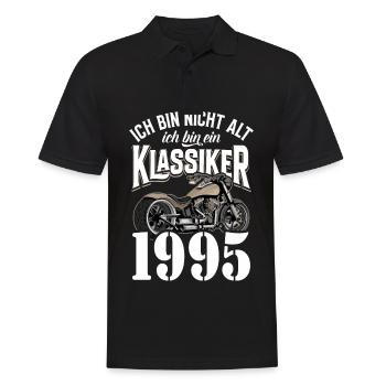 30th Birthday 1995 Motorcycle Motorcyclist - Men's Polo Shirt - black - Front - Kai (181cm)