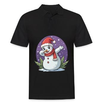 Dabbing bonhomme de neige jeune fille drôle - Polo Homme - noir - Devant - Kai (181cm)