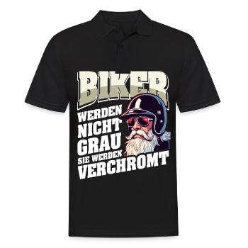 Motorradfahrer Biker werden nicht grau sie werden - Männer Poloshirt - Schwarz - Vorne - Kai (181cm)