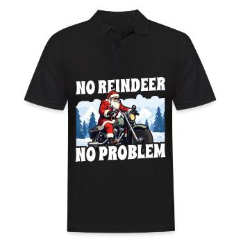 Motorcyclist Biker Christmas No Reindeer no - Men's Polo Shirt - black - Front - Kai (181cm)