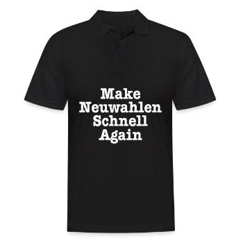 Make Germany Great Make Neuwahlen Schnell Again - Männer Poloshirt - Schwarz - Vorne - Kai (181cm)