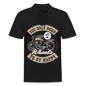 Moto Vous n’avez besoin que de deux roues - Polo Homme - noir - Devant - Kai (181cm)