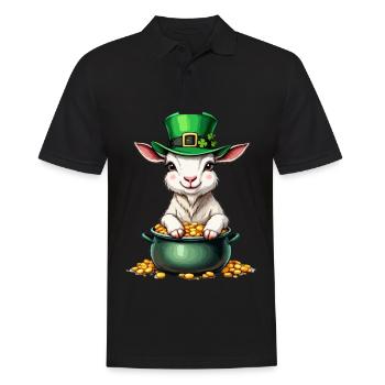 Ziege St. Patricks Day Outfit Ziegen - Männer Poloshirt - Schwarz - Vorne - Kai (181cm)