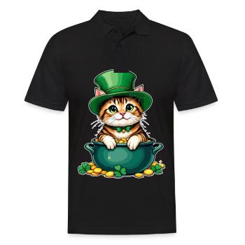 Chat Tenue de la Saint-Patrick Chats - Polo Homme - noir - Devant - Kai (181cm)