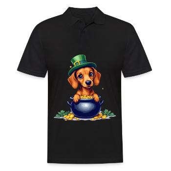 Dachshund St. Patrick's Day Outfit Dogs - Men's Polo Shirt - black - Front - Kai (181cm)