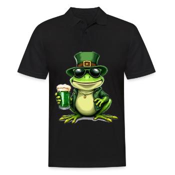 Frosch St. Patricks Day Bier Outfit Frösche - Männer Poloshirt - Schwarz - Vorne - Kai (181cm)