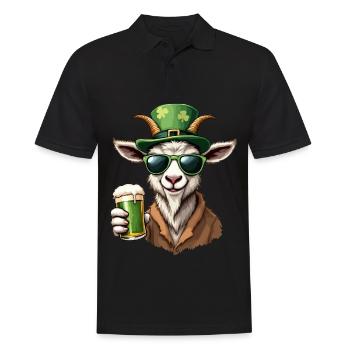 Ziege St. Patricks Day Bier Outfit Ziegen - Männer Poloshirt - Schwarz - Vorne - Kai (181cm)
