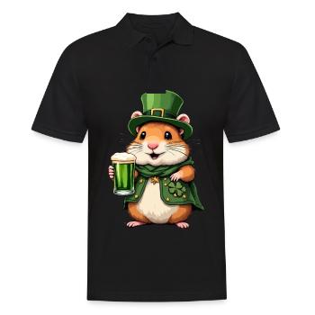 Hamster St. Patricks Day Bier Outfit Hamster - Männer Poloshirt - Schwarz - Vorne - Kai (181cm)