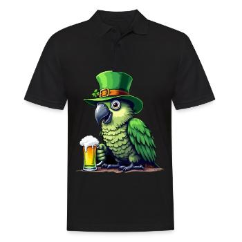 Papagei St. Patricks Day Bier Outfit Papageien - Männer Poloshirt - Schwarz - Vorne - Kai (181cm)