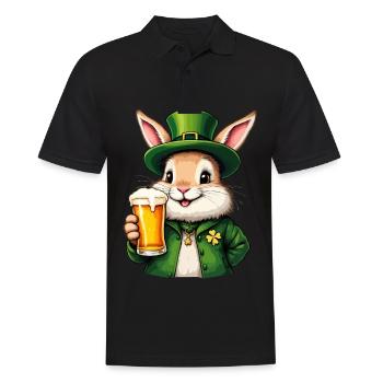 Bunny St. Patrick's Day Beer Outfit Bunnies - Men's Polo Shirt - black - Front - Kai (181cm)