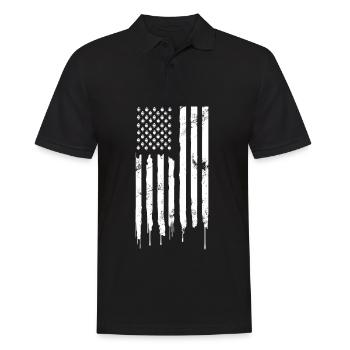 American Football Stars and Stripes - Männer Poloshirt - Schwarz - Vorne - Kai (181cm)