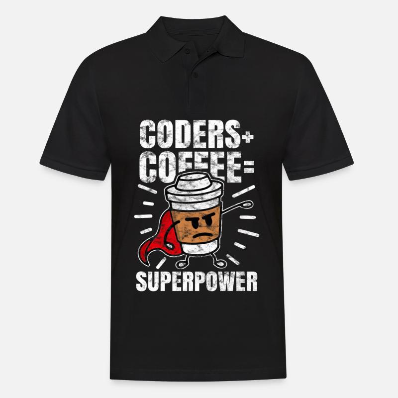 Programmierer Kaffee Nerd geek - Männer Poloshirt - Schwarz