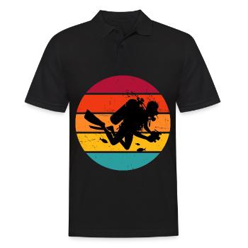 Plongeur Scuba Diver Femmes Plongée - Polo Homme - noir - Devant - Kai (181cm)