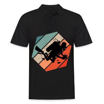 Women's Diver Scuba Diver Free Dive Diving - Men's Polo Shirt - black - Front - Kai (181cm)