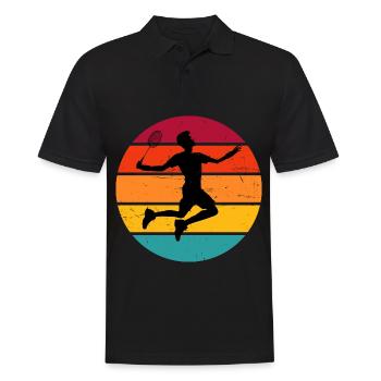 Badmintonspieler Squash Herren Badminton Damen - Männer Poloshirt - Schwarz - Vorne - Kai (181cm)