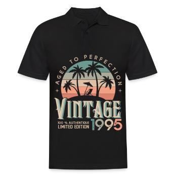 1995 Anniversary Gift Born 1995 - Men's Polo Shirt - black - Front - Kai (181cm)