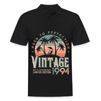 1994 Anniversaire Cadeau Né 1994 - Polo Homme - noir - Devant - Kai (181cm)