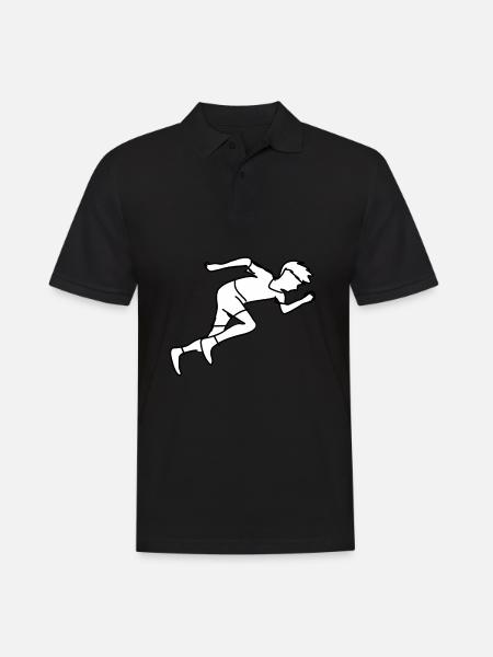 course sport - Polo Homme - noir