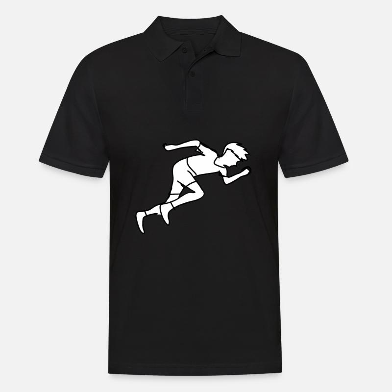 laufen sport - Männer Poloshirt - Schwarz