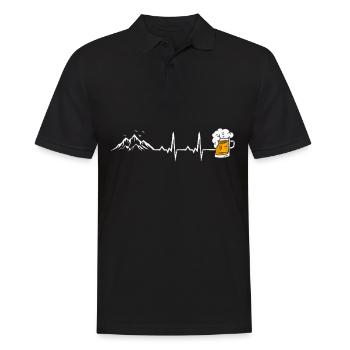 Herzschlag Berge und Bier - Männer Poloshirt - Schwarz - Vorne - Kai (181cm)