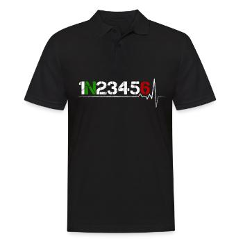 Changement de vitesse moto 1N23456 pulsation cardiaque ECG impulsion - Polo Homme - noir - Devant - Kai (181cm)