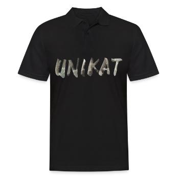 Unikat Schrift Spruch - Männer Poloshirt - Schwarz - Vorne - Kai (181cm)