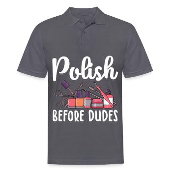 Ongles peints - Polo Homme - charbon - Devant - Nico (186cm)