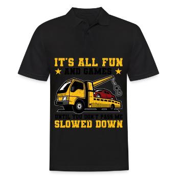 Abschleppwagen | Abschlepper Auto Panne Geschenke - Männer Poloshirt - Schwarz - Vorne - Kai (181cm)