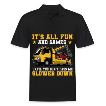 Abschleppwagen | Abschlepper Auto Panne Geschenke - Männer Poloshirt - Schwarz - Vorne - Kai (181cm)