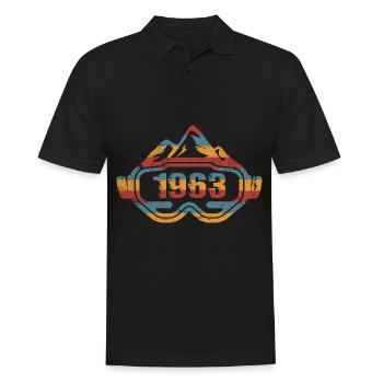 Ski goggles Skier birthday 1963 - Men's Polo Shirt - black - Front - Kai (181cm)