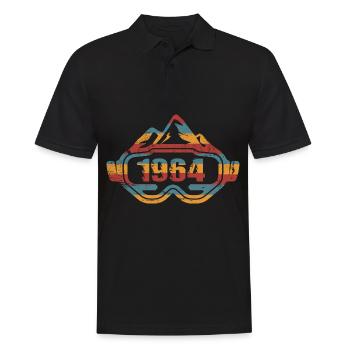 Skibrille Skifahrer Skifahrerin Geburtstag 1964 - Männer Poloshirt - Schwarz - Vorne - Kai (181cm)