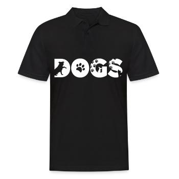 Police de chiens chiens disant lettrage - Polo Homme - noir - Devant - Kai (181cm)