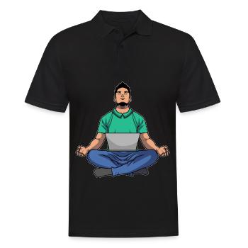 Programmeur Coder Développeur de logiciels - Polo Homme - noir - Devant - Kai (181cm)