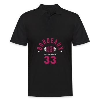 Rugby Bordeaux supporter Girondins 33 - Polo Homme - noir - Devant - Kai (181cm)
