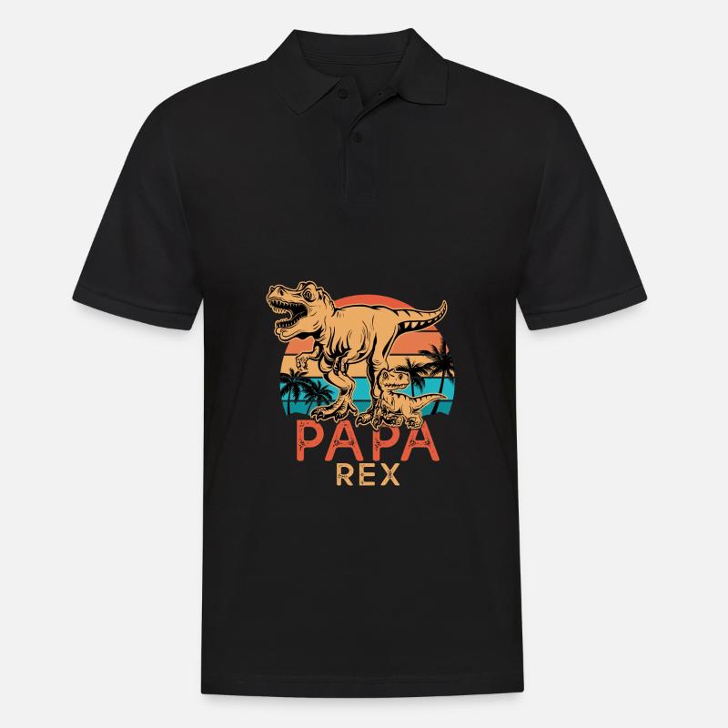 Geschenk dad t rex - Männer Poloshirt - Schwarz