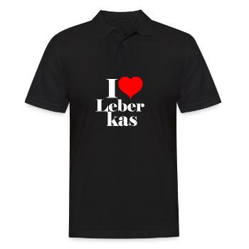 Leberkäse - Männer Poloshirt - Schwarz - Vorne - Kai (181cm)