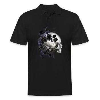 Nuit fleur goth goth goth mort mort skull punk - Polo Homme - noir - Devant - Kai (181cm)