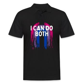Je peux faire les deux bisexuels LGBTQ Bi Pride Pansexual - Polo Homme - noir - Devant - Kai (181cm)