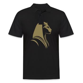Chat Egypte Pharaon Silhouette - Polo Homme - noir - Devant - Kai (181cm)
