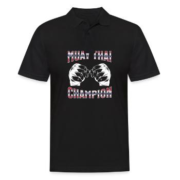 Muay Thai Boxing Muay Thai - Männer Poloshirt - Schwarz - Vorne - Kai (181cm)