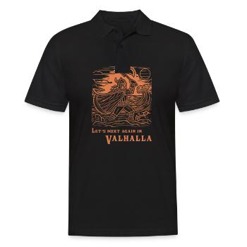 Wikinger Holzschnitt 07 2024 03 - Männer Poloshirt - Schwarz - Vorne - Kai (181cm)