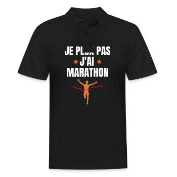 Ich kann keinen Marathon haben - Männer Poloshirt - Schwarz - Vorne - Kai (181cm)